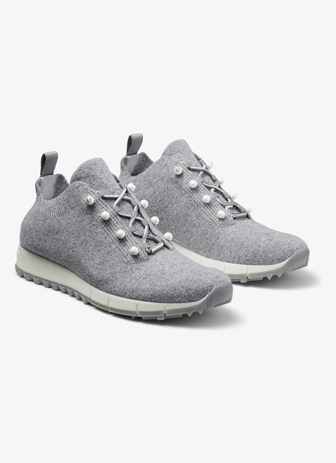 Jimmy Choo Veles sneaker in kasjmierblend - voorkant 5 grijsmele