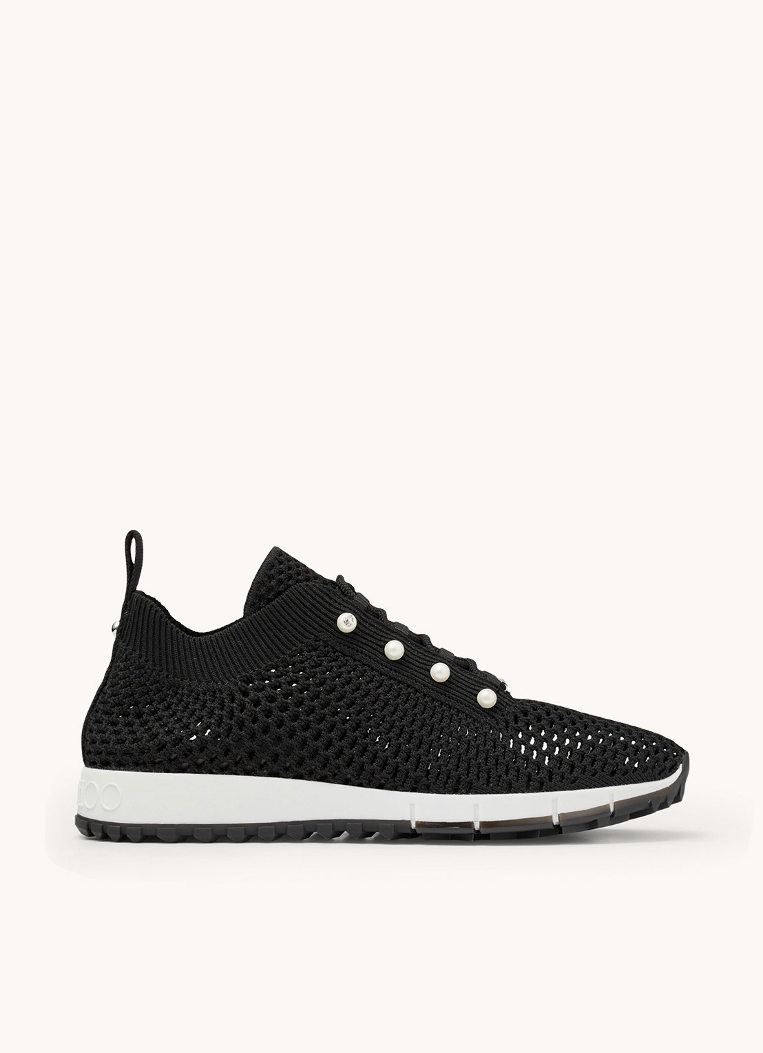 Jimmy Choo Veles sneaker van mesh - voorkant zwart