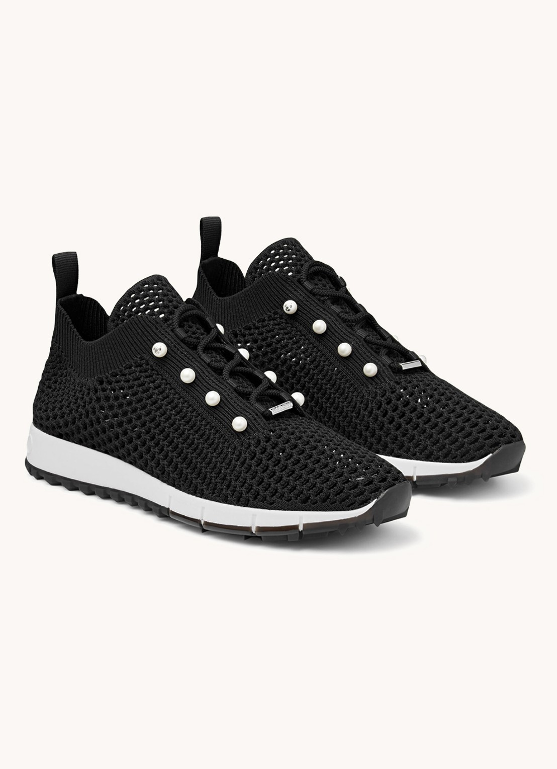 Jimmy Choo Veles sneaker van mesh - voorkant 2 zwart