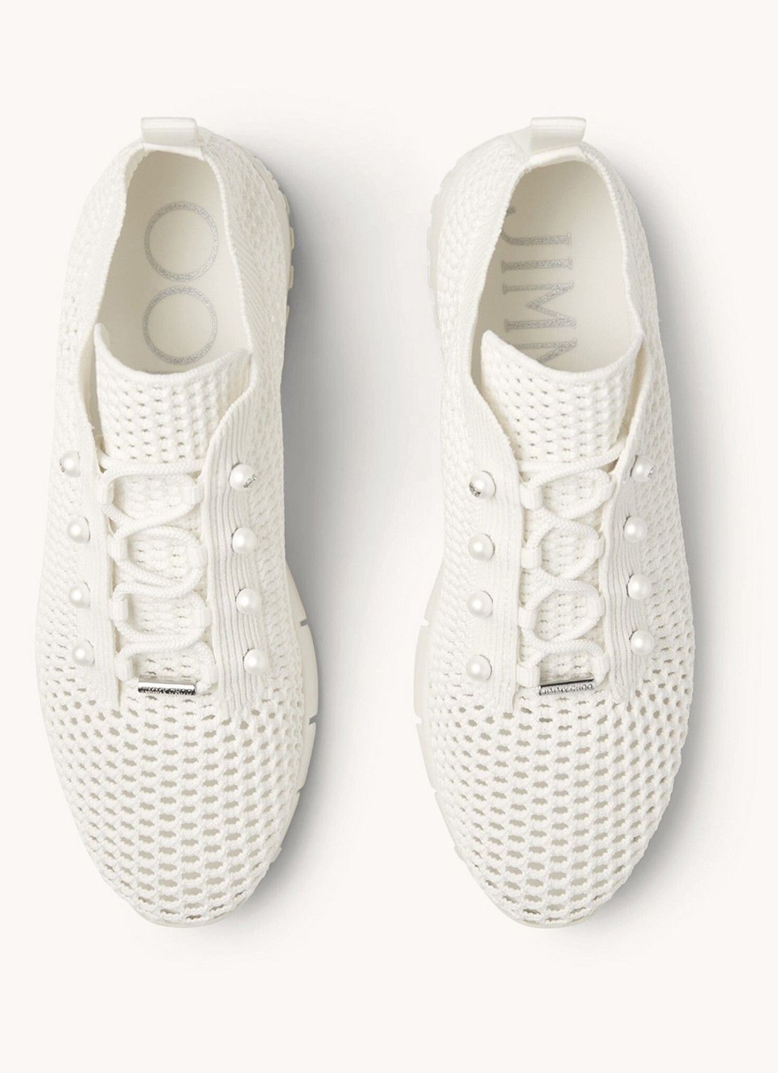 Jimmy Choo Veles sneaker van mesh - detail 2 gebroken wit
