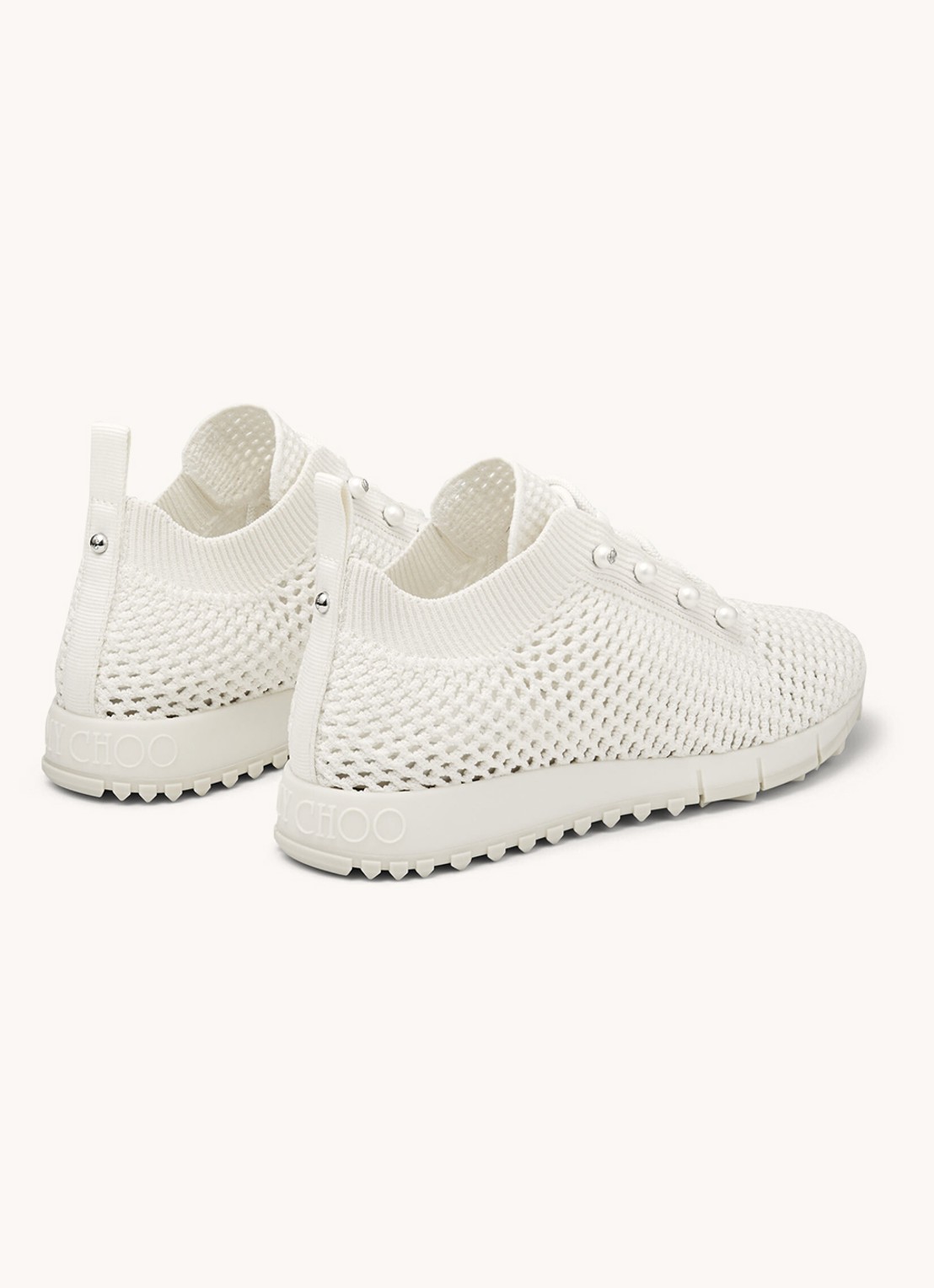 Jimmy Choo Veles sneaker van mesh - detail 3 gebroken wit