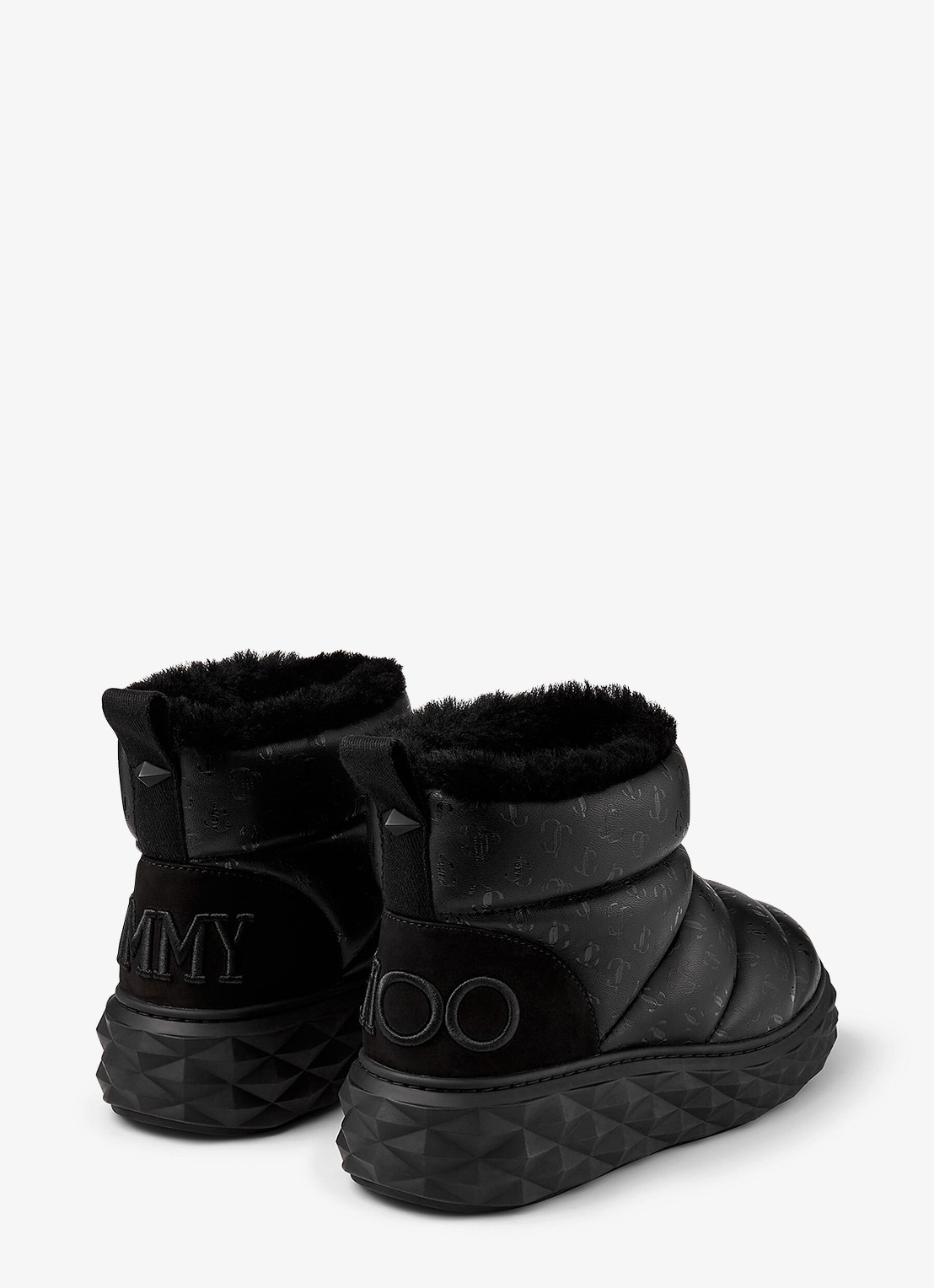 Jimmy Choo Xan enkellaarsje van leer met logo - detail 3 zwart