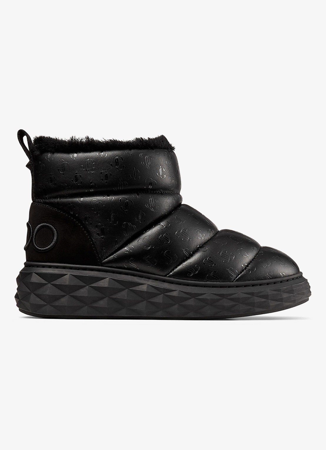Jimmy Choo Xan enkellaarsje van leer met logo - voorkant zwart