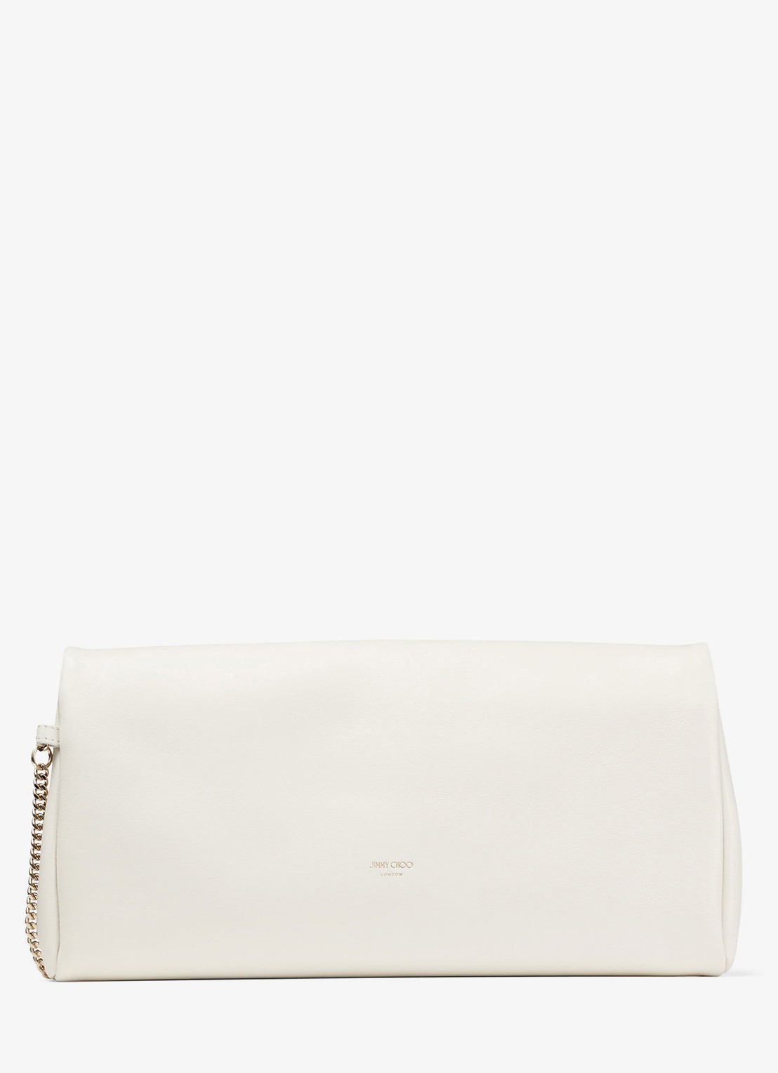 Jimmy Choo Xandra clutch van leer - achterkant 5 gebroken wit
