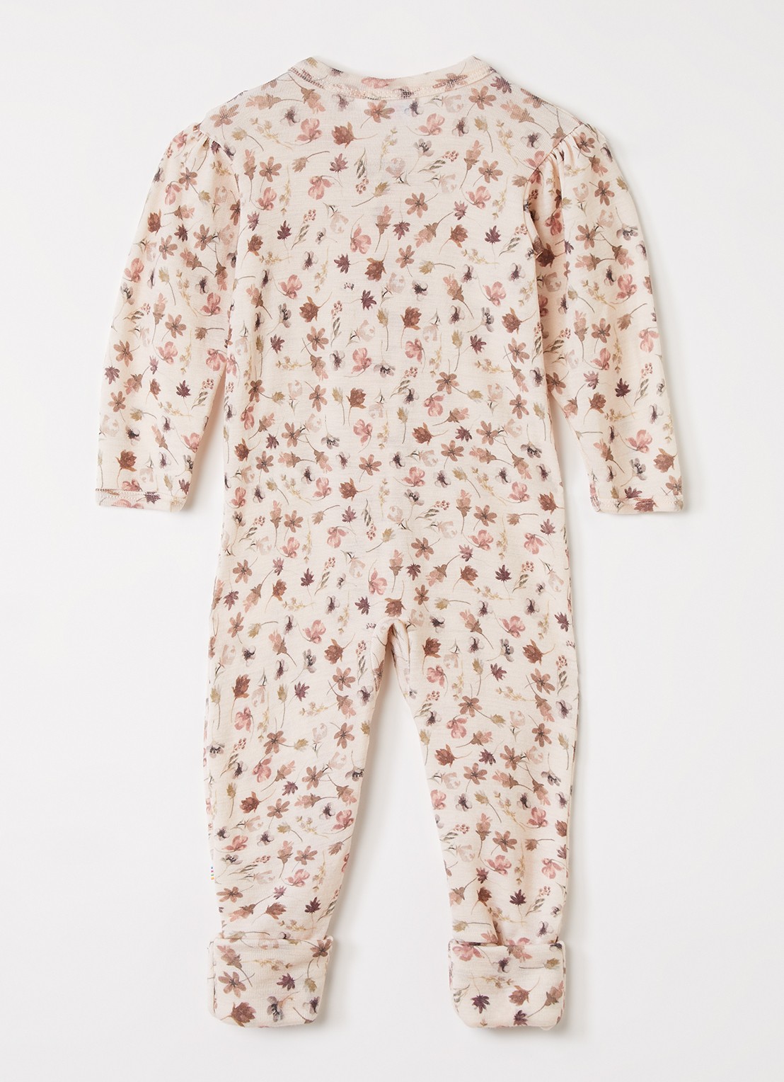 Joha Babypak van merino wol met print - voorkant 2 beige