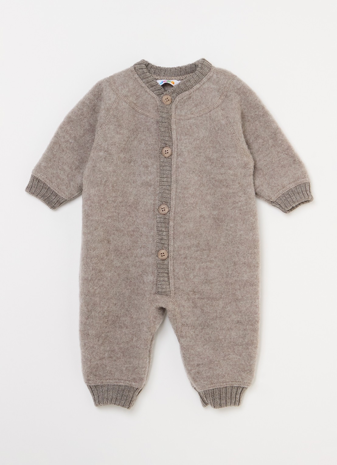 Joha Babypak van merino wol - voorkant taupe