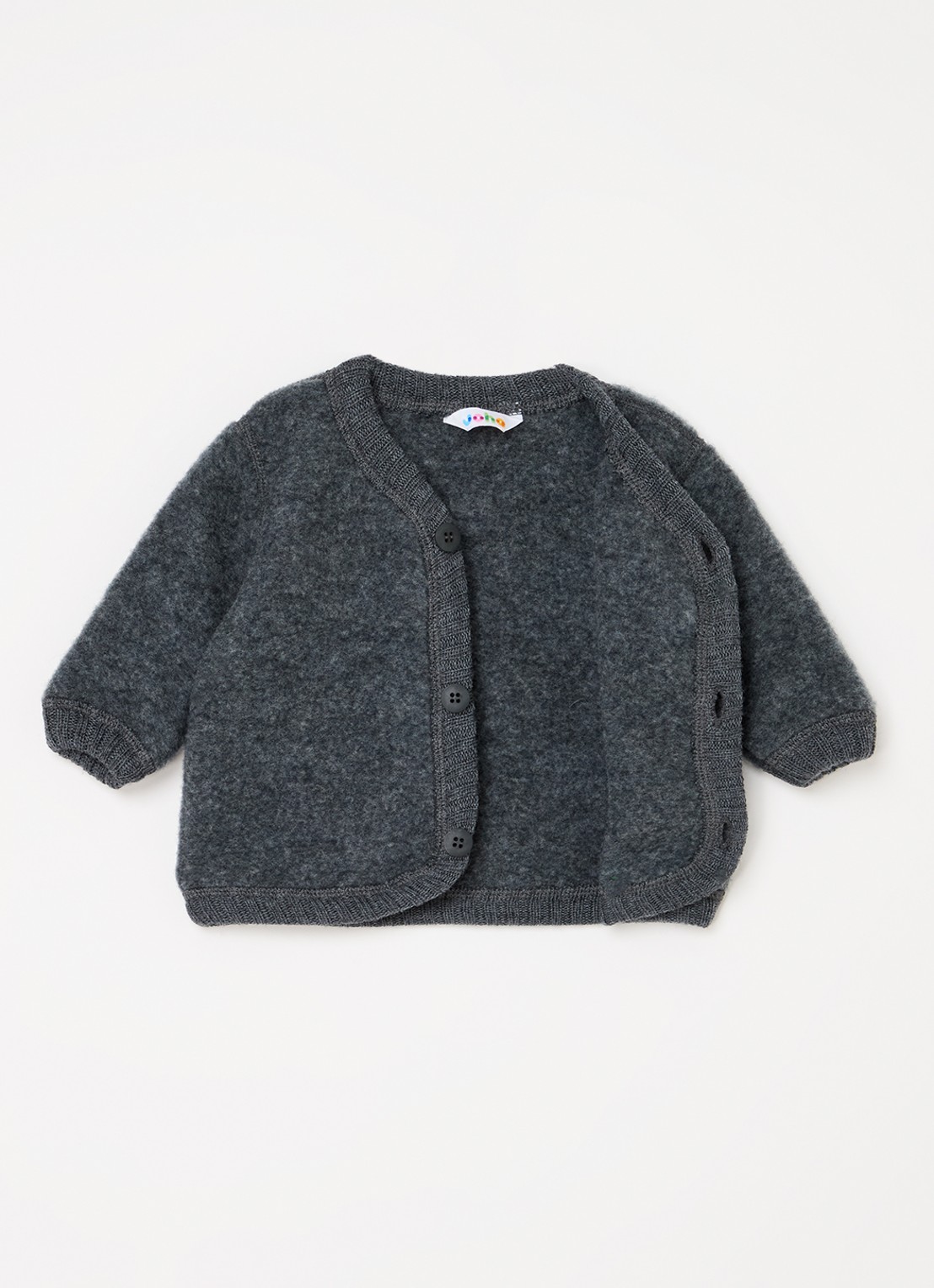 Joha Grofgebreid vest van merino wol - voorkant 2 donkergrijs