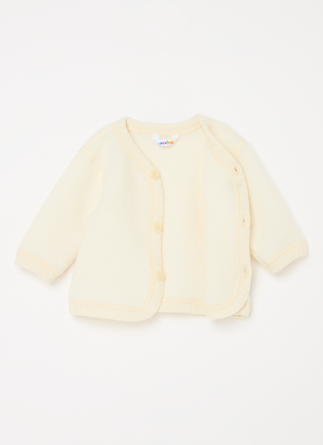 Joha Grofgebreid vest van merino wol - voorkant 2 creme