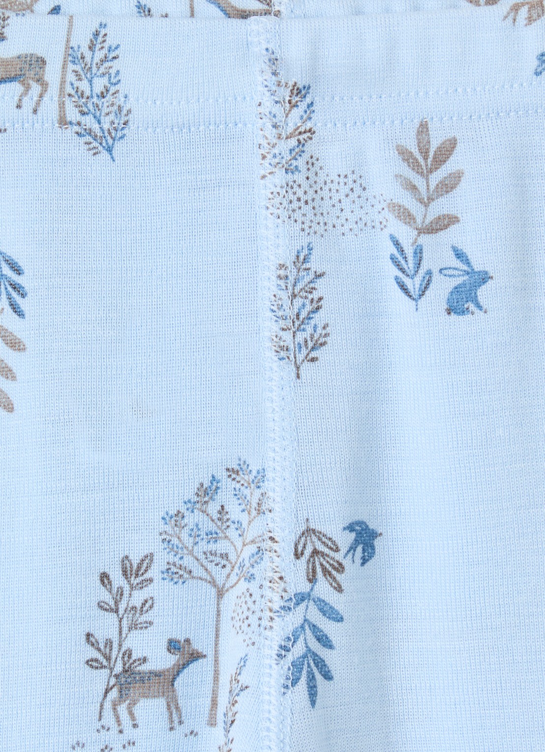 Joha Legging in zijdeblend met print - detail lichtblauw