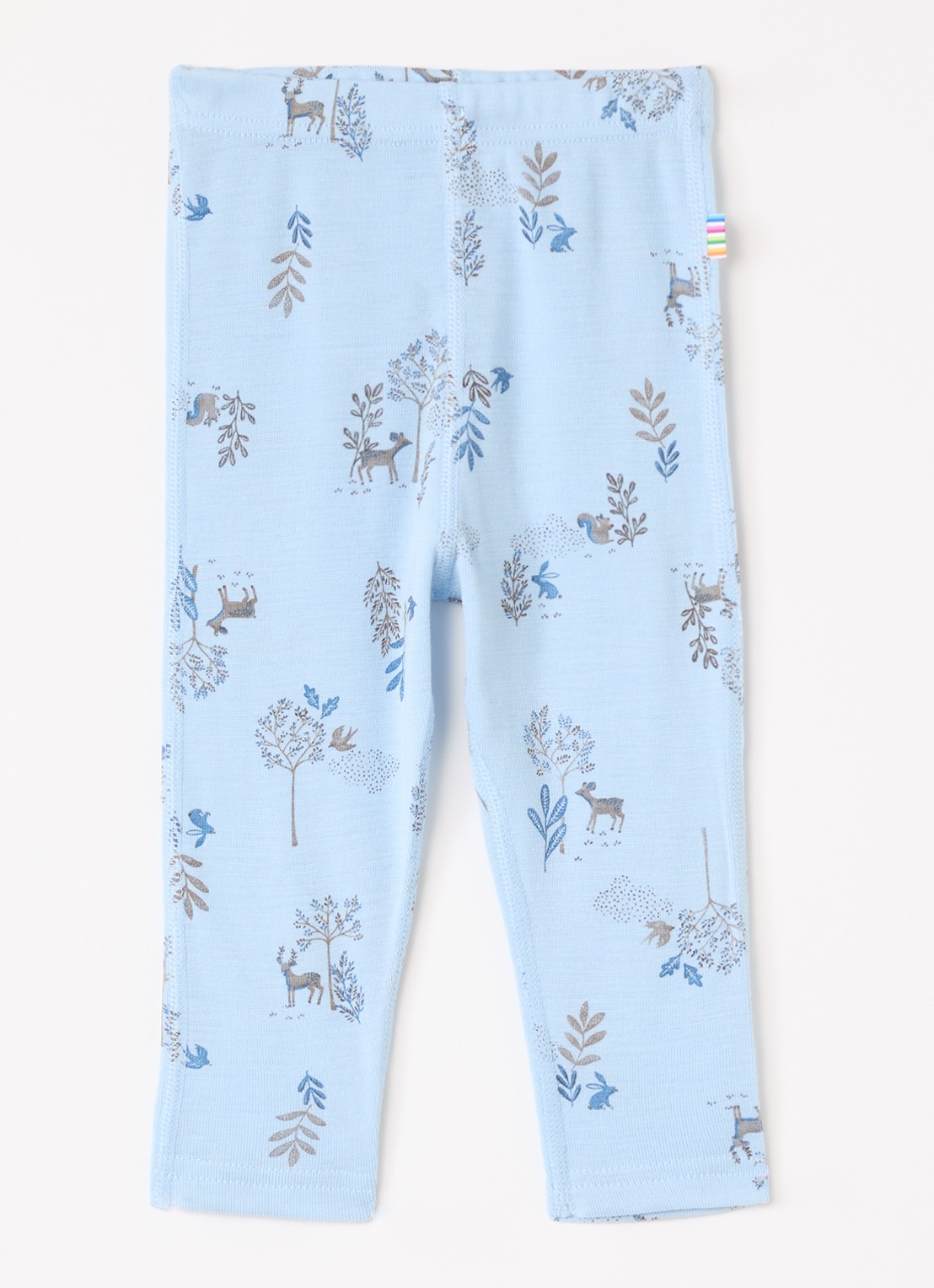 Joha Legging in zijdeblend met print - voorkant 2 lichtblauw