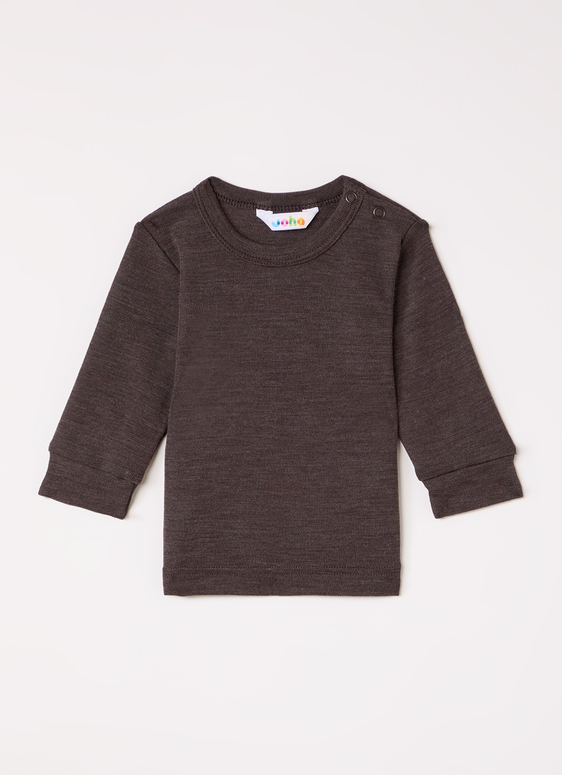 Joha Longsleeve in zijdeblend - voorkant donkerbruin