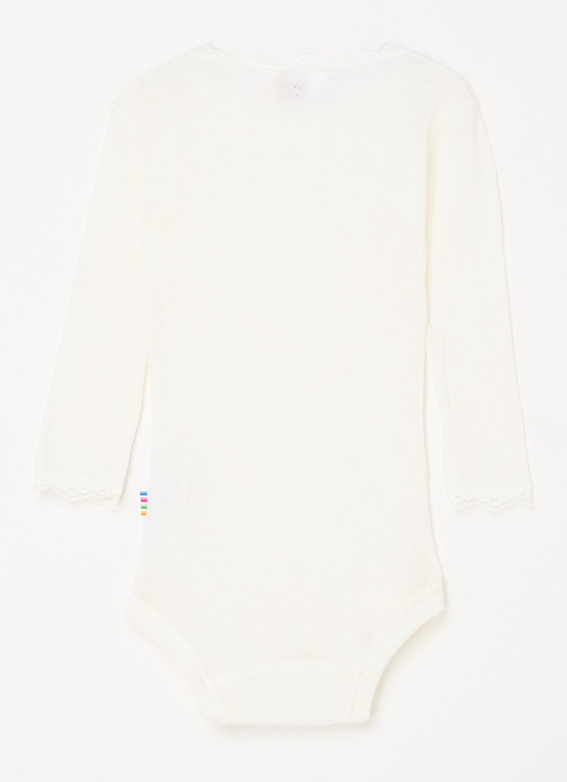 Joha Pointelle romper in wol-zijdeblend - voorkant 2 gebroken wit