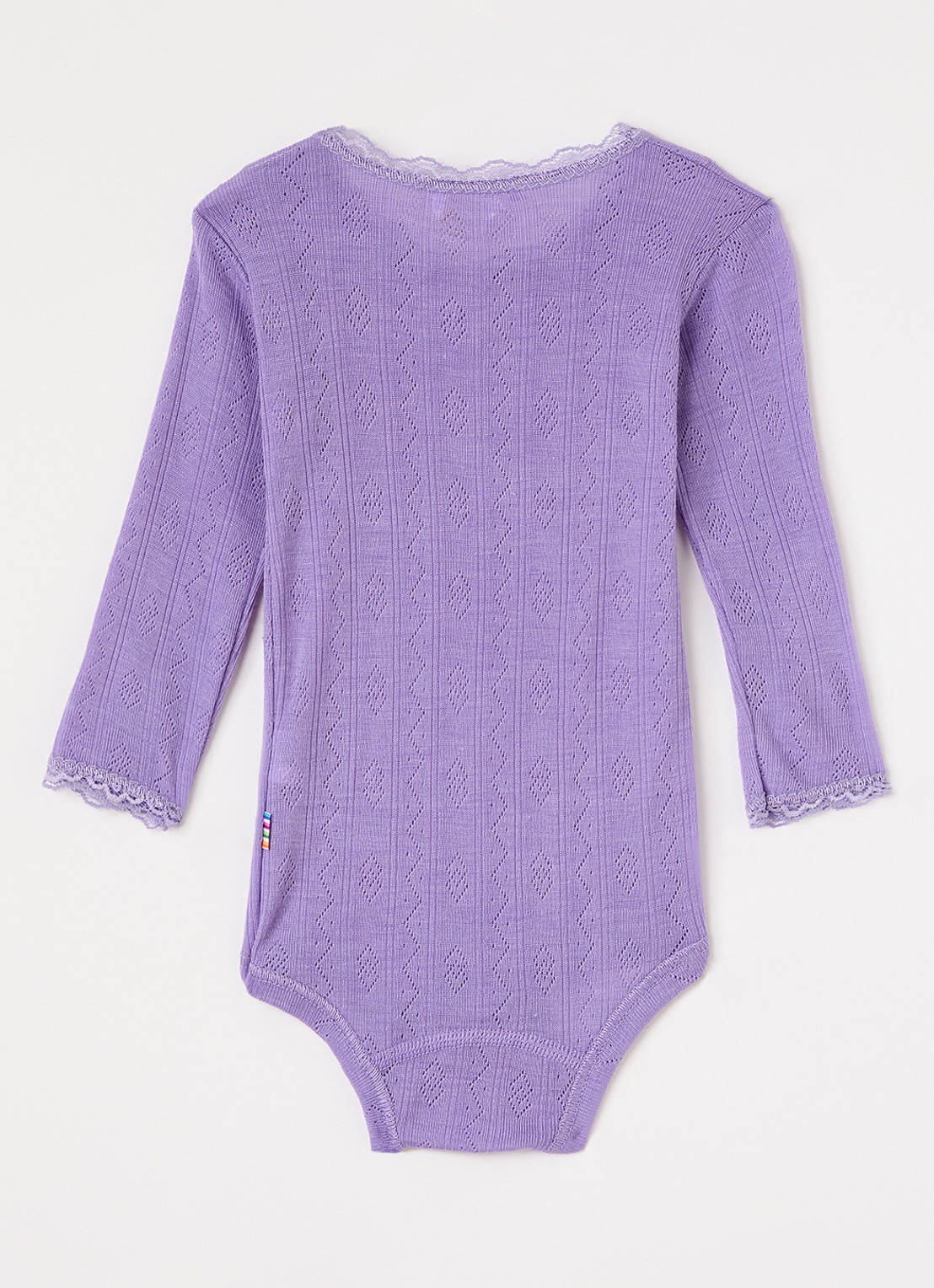 Joha Pointelle romper in wol-zijdeblend - voorkant 2 paars