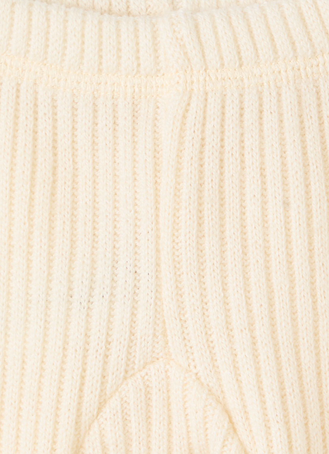 Joha Ribgebreide legging van merino wol - detail 4 lichtgeel