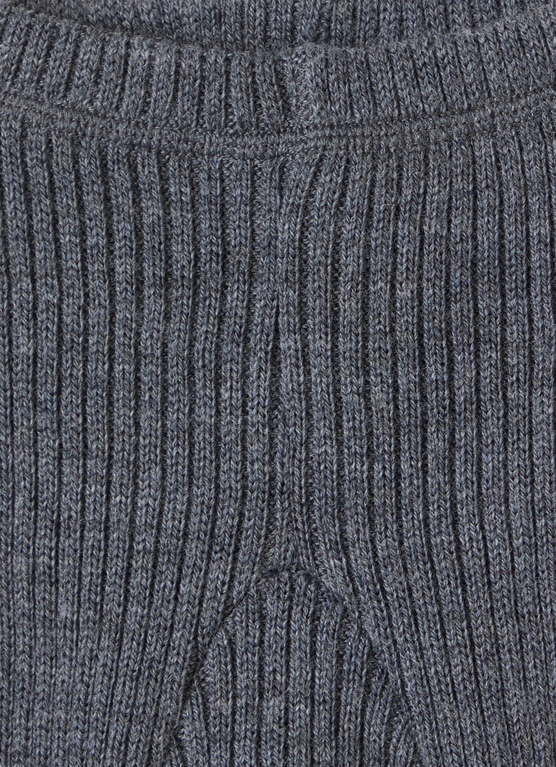 Joha Ribgebreide legging van merino wol - detail grijs