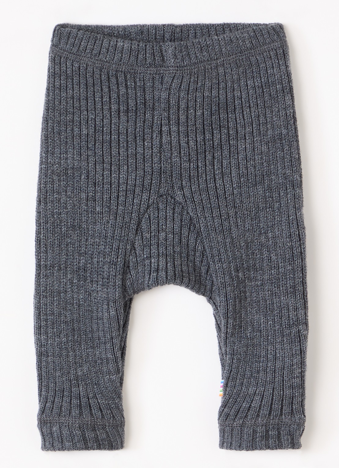 Joha Ribgebreide legging van merino wol - voorkant 2 grijs