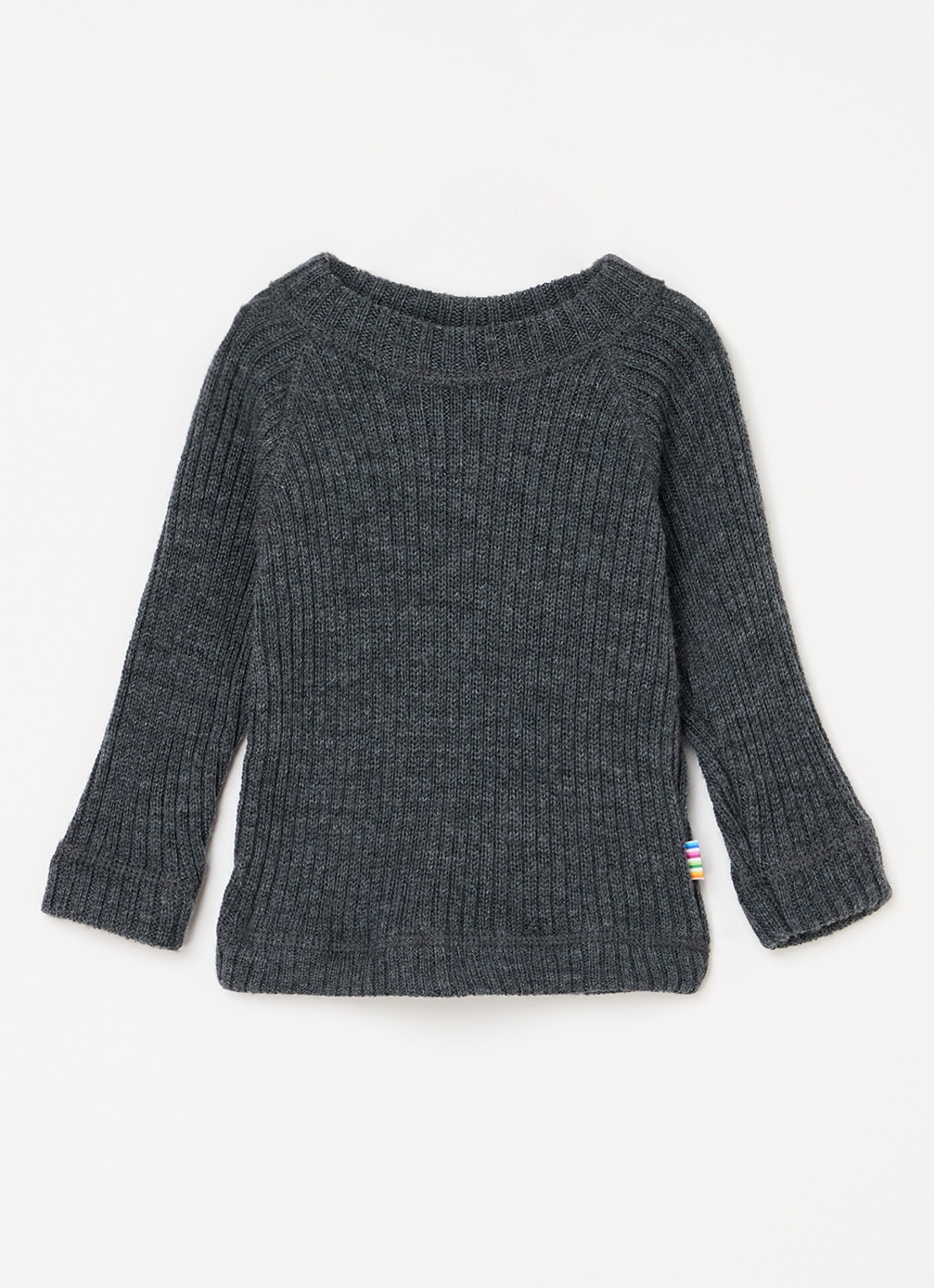 Joha Ribgebreide pullover van merino wol - voorkant donkergrijs