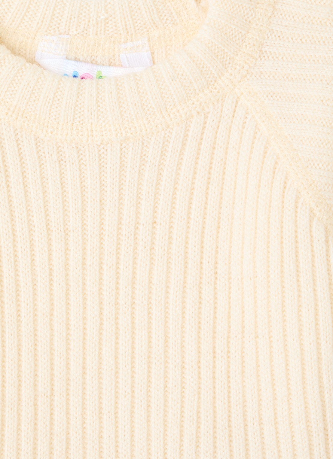 Joha Ribgebreide pullover van merino wol - detail 3 gebroken wit