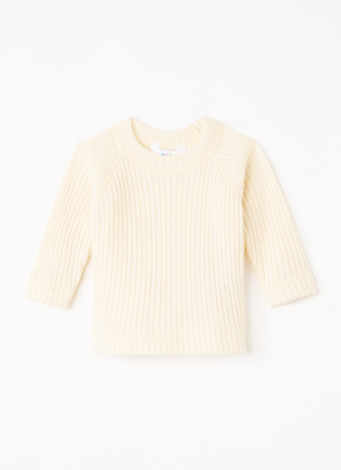 Joha Ribgebreide pullover van merino wol - voorkant gebroken wit