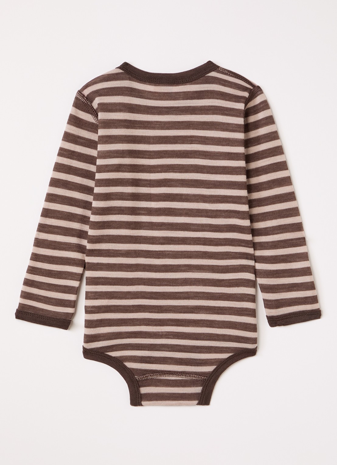 Joha Romper in wolblend met streepprint - voorkant 2 bruin