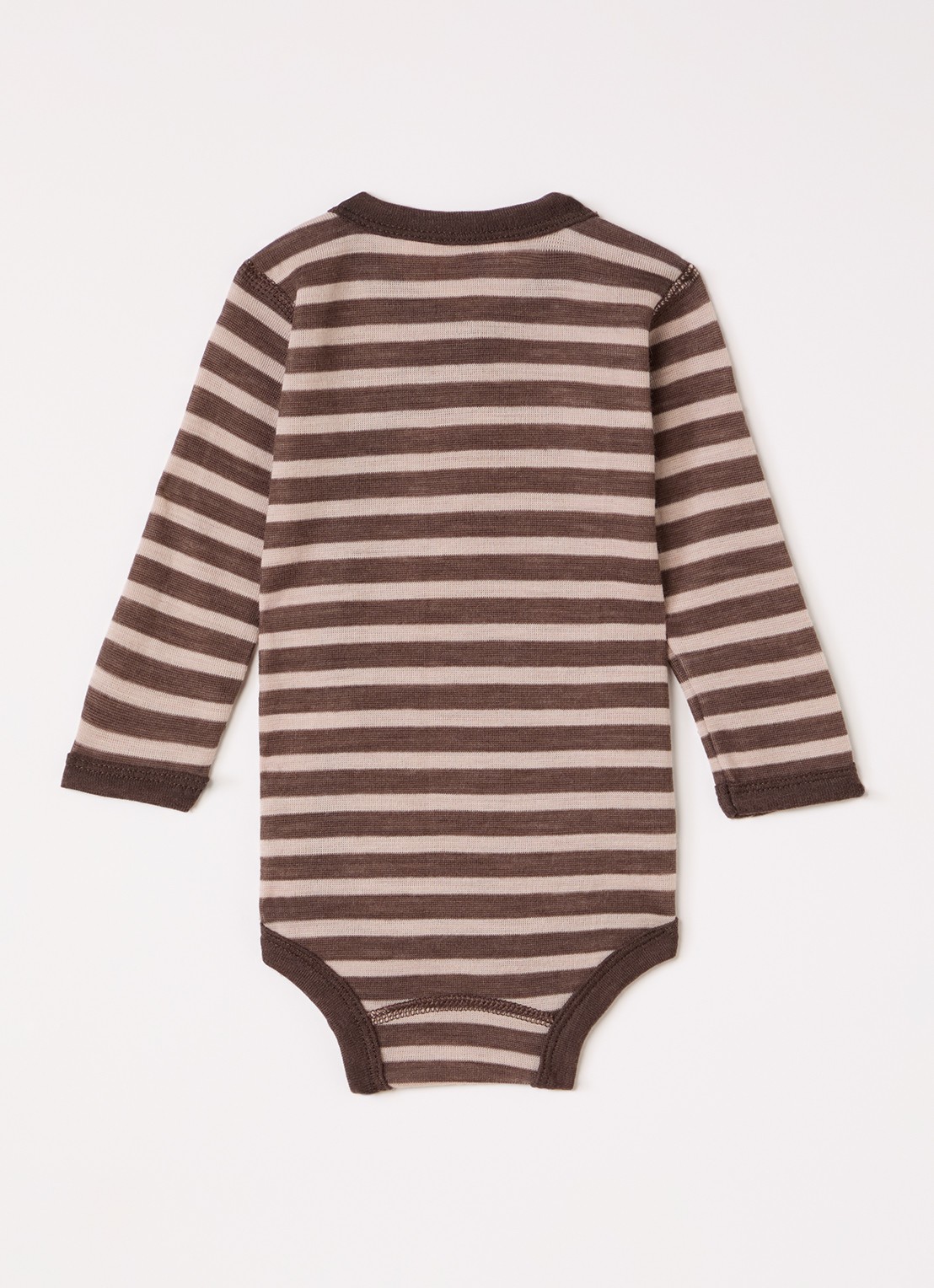 Joha Romper in wolblend met streepprint - voorkant 2 bruin