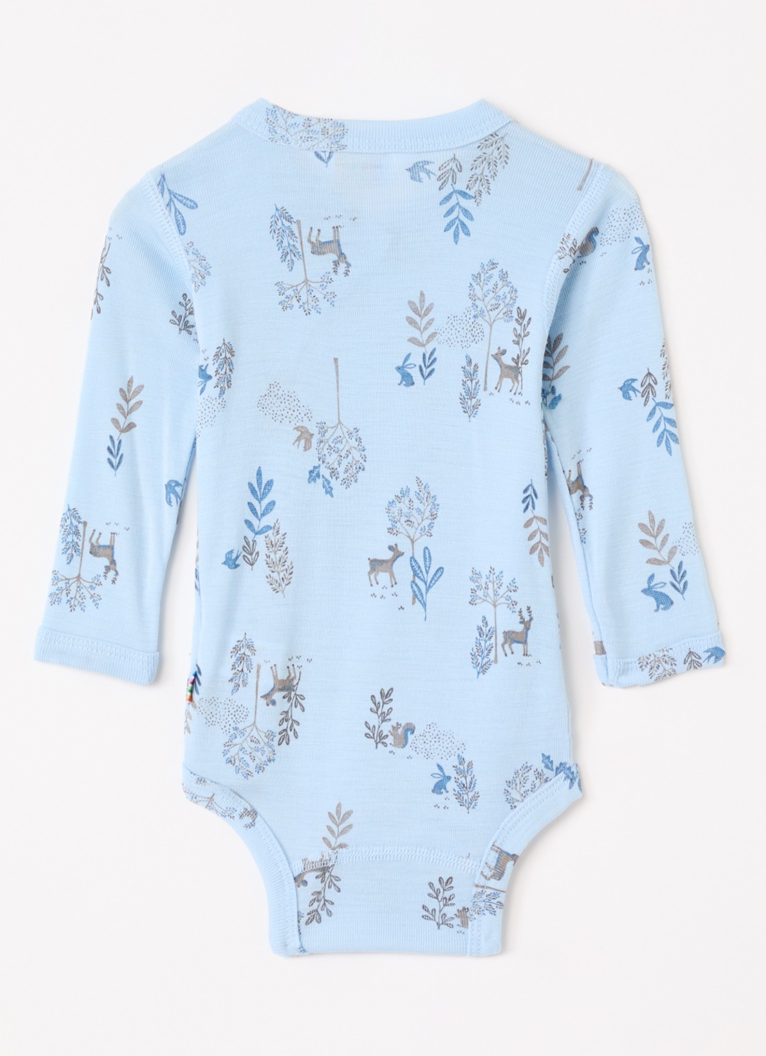 Joha Romper in zijdeblend met print - voorkant 2 lichtblauw