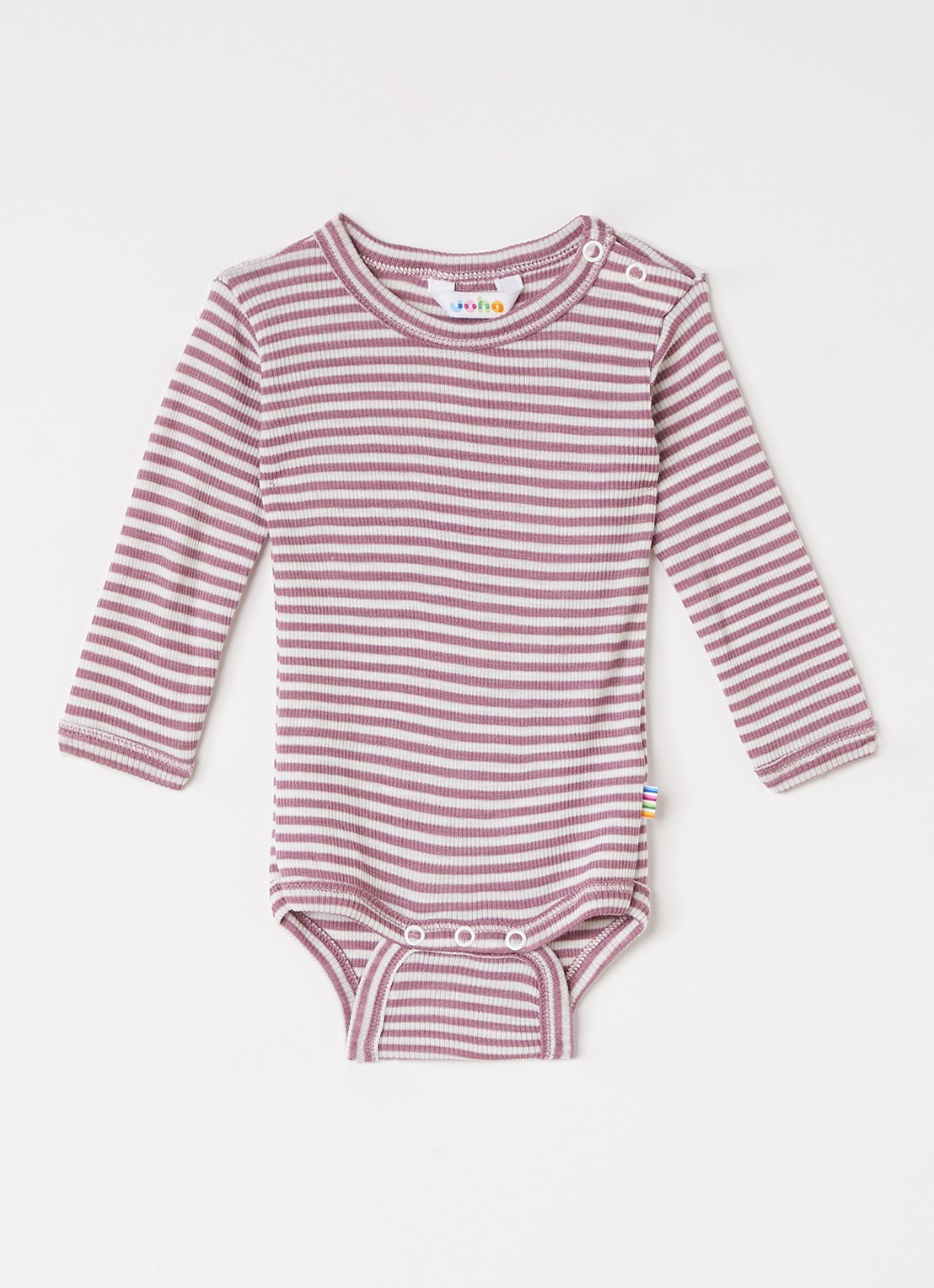Joha Romper in zijdeblend met streepprint - voorkant roze