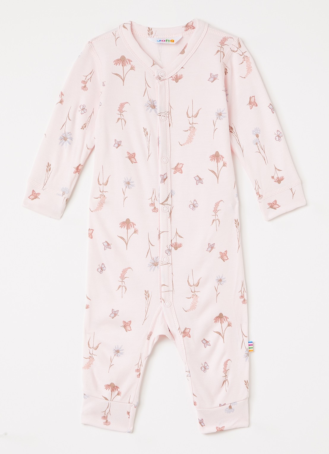 Joha Romper met bloemenprint - voorkant lichtroze