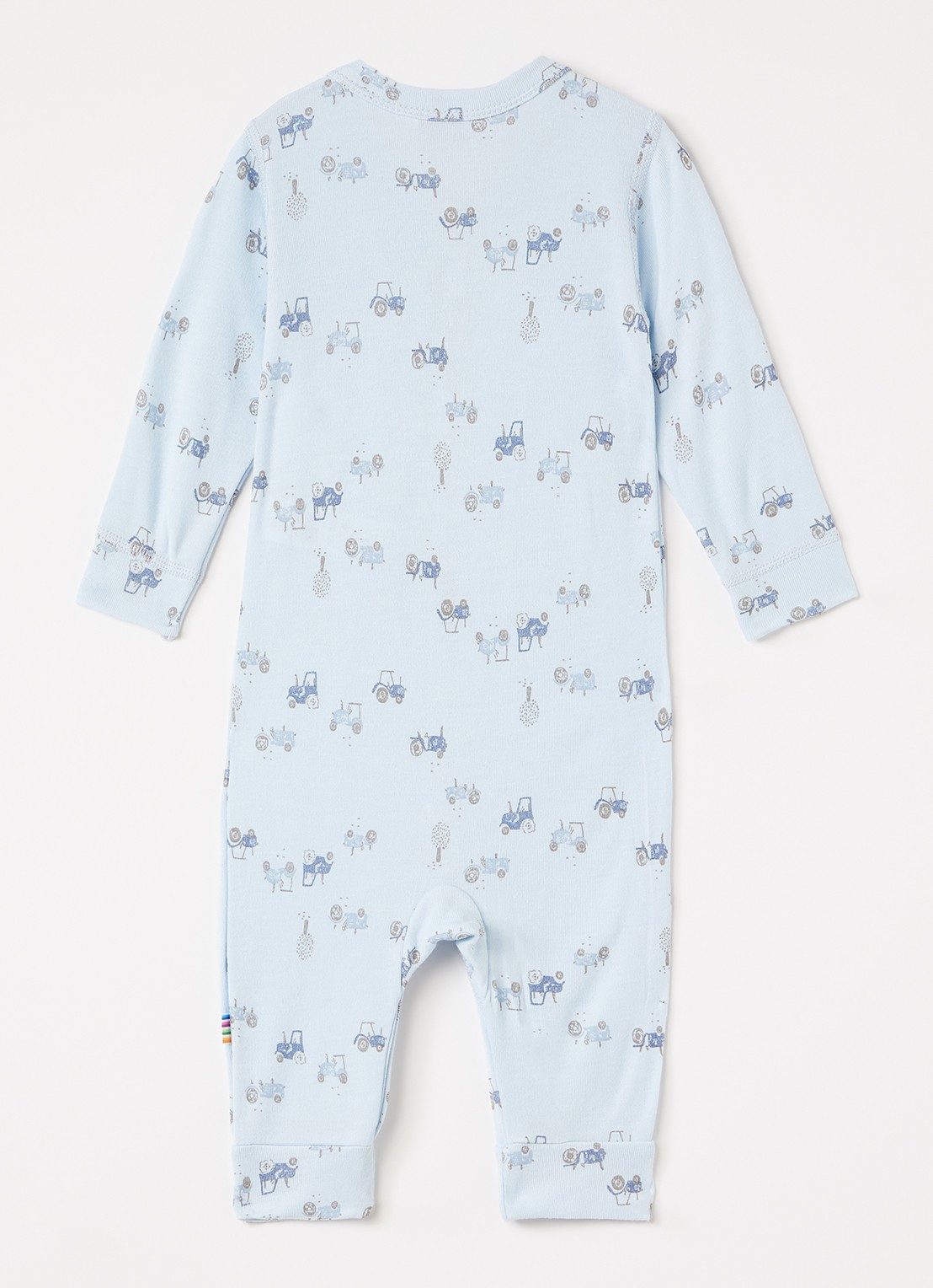 Joha Romper met bloemenprint - voorkant 2 lichtblauw