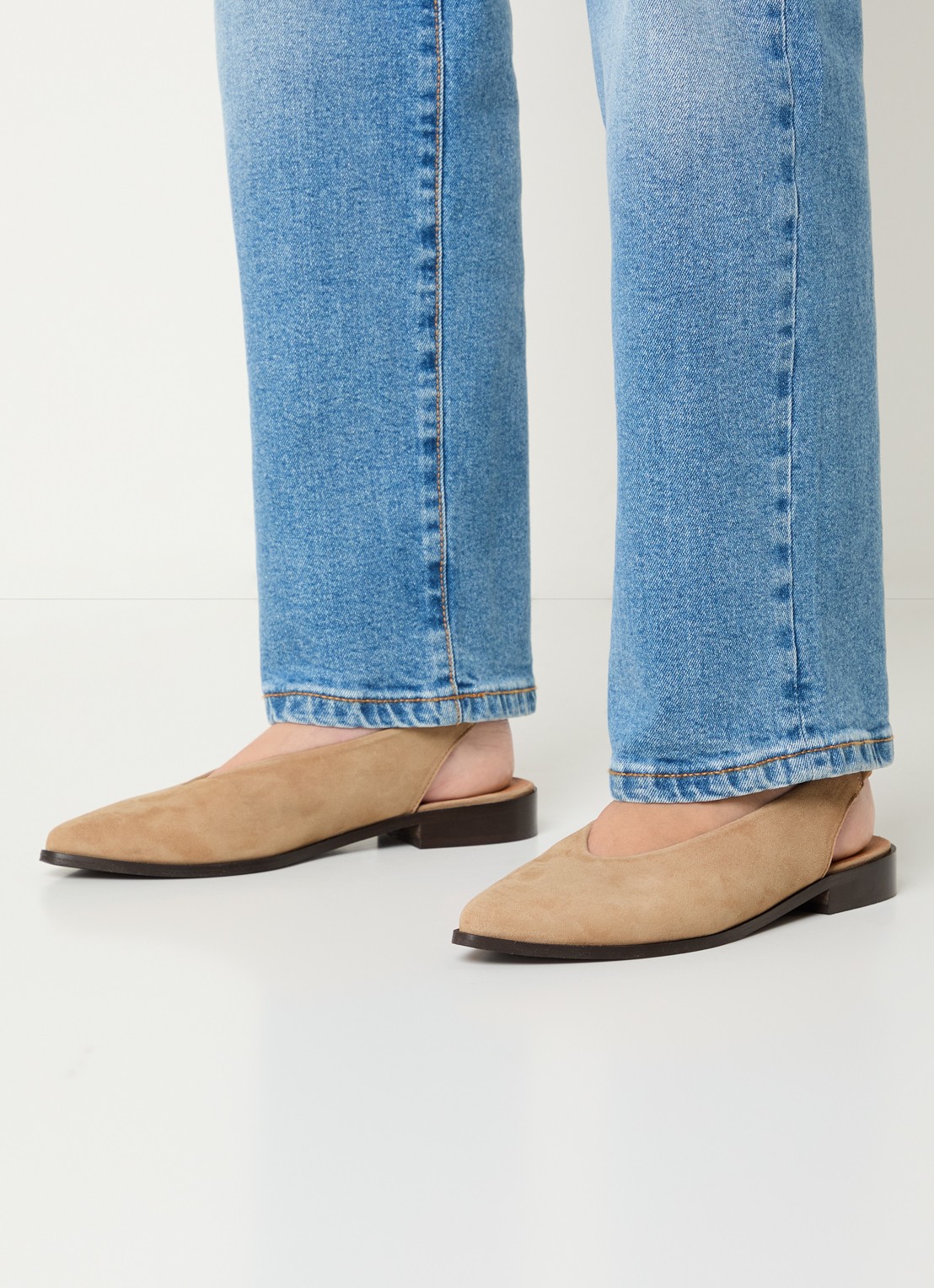 Jonak Acajou slingback van suéde  - voorkant 3 camel