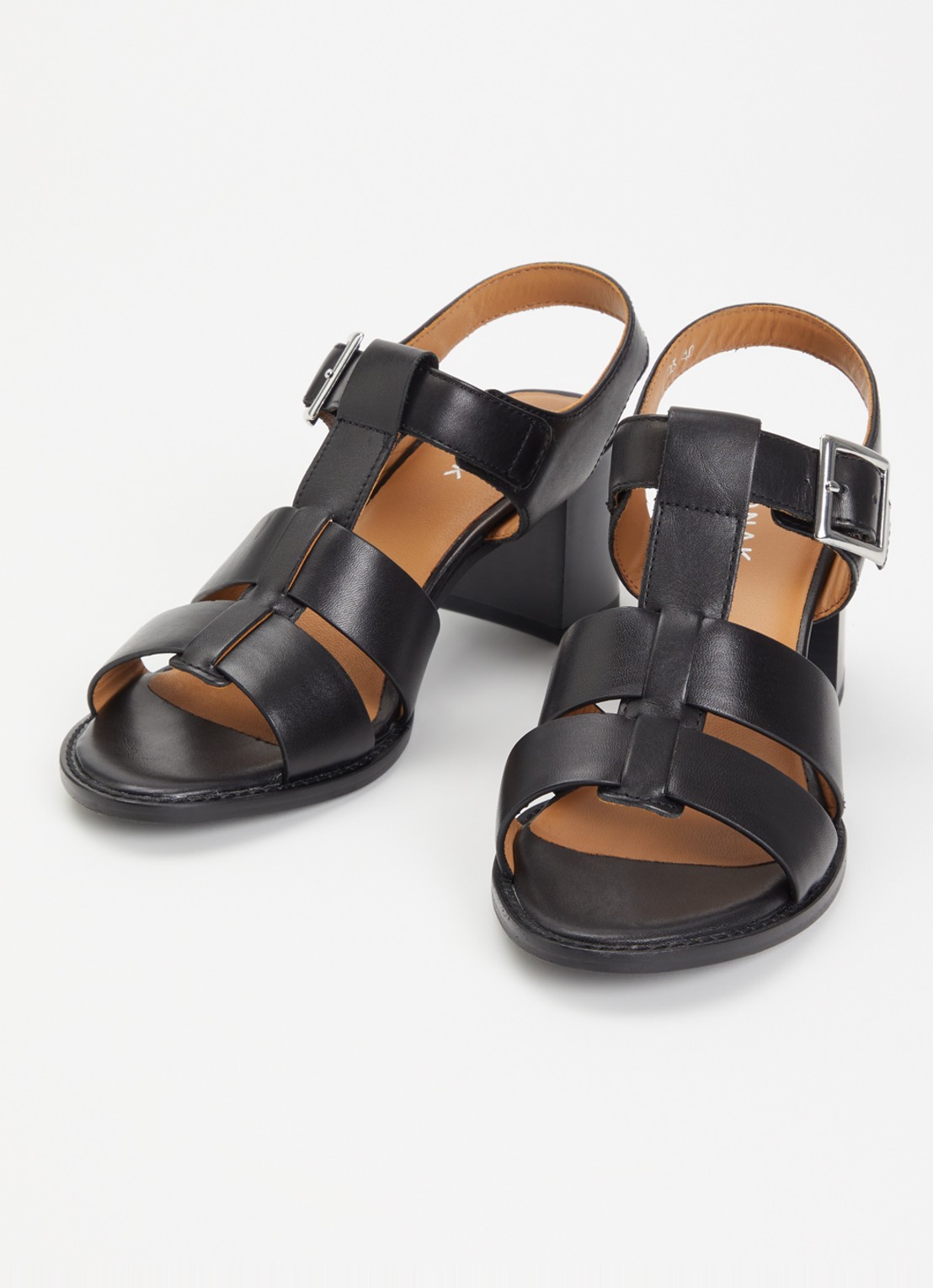Jonak Alexandrie sandalette van leer met gespdetail  - detail zwart