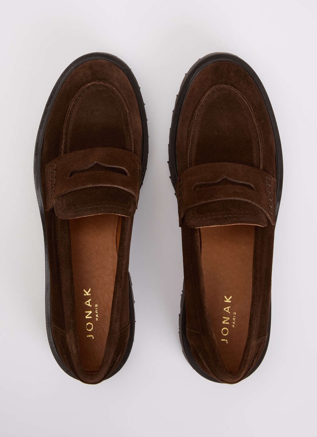 Jonak Alfi loafer van kalfssuède  - detail 4 bruin