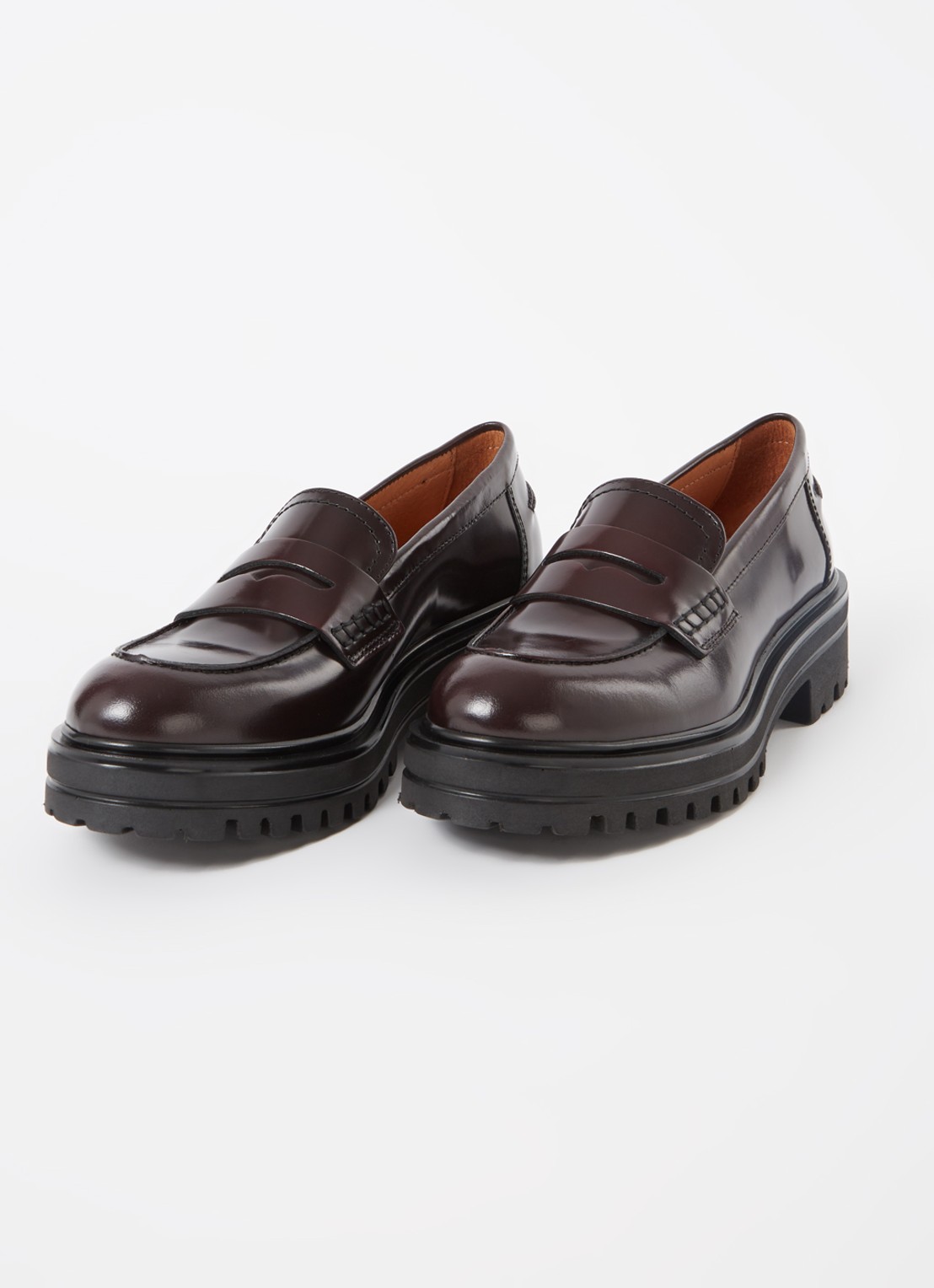 Jonak Alfi loafer van leer - detail 3 aubergine