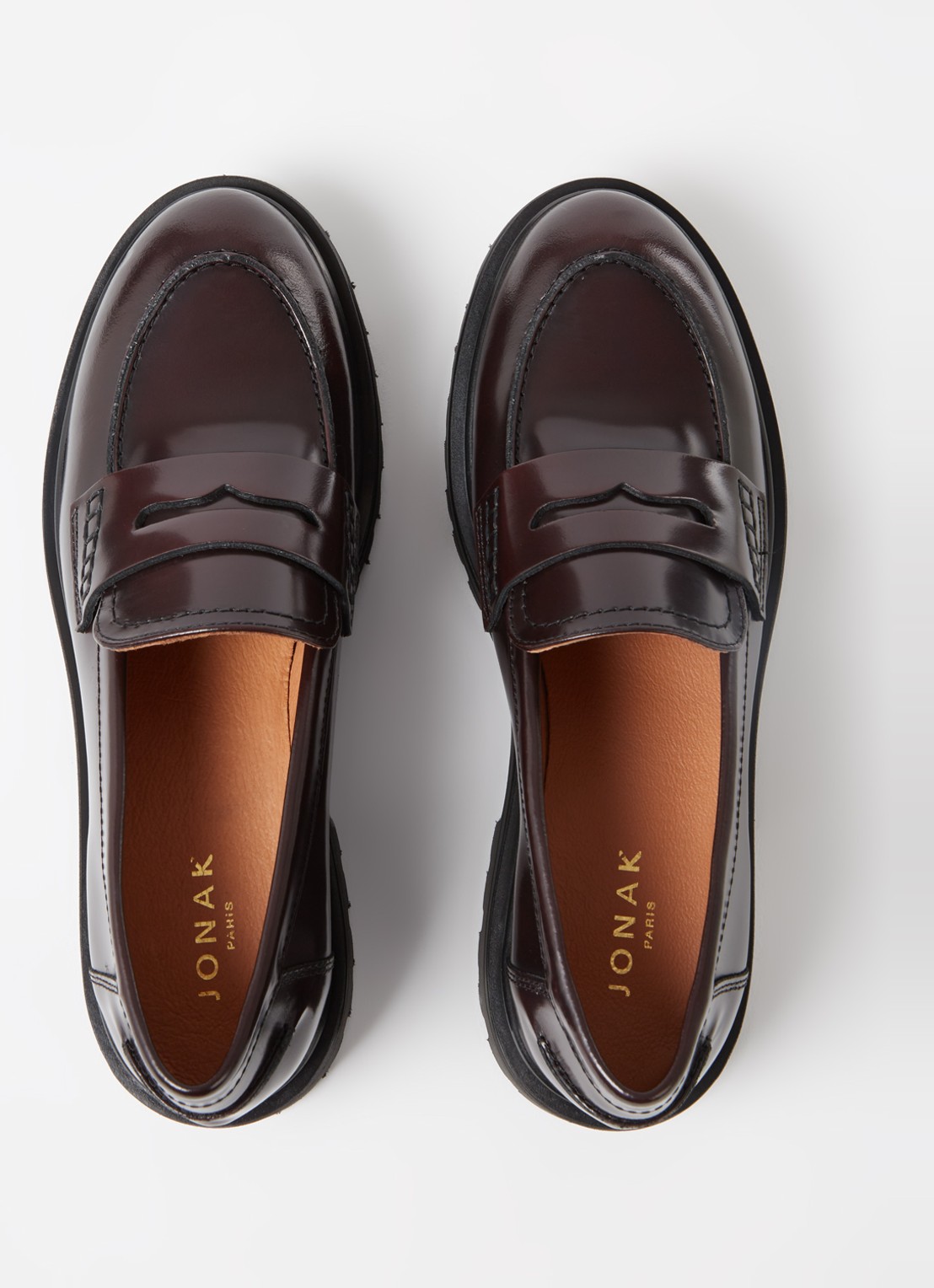 Jonak Alfi loafer van leer - detail 5 aubergine