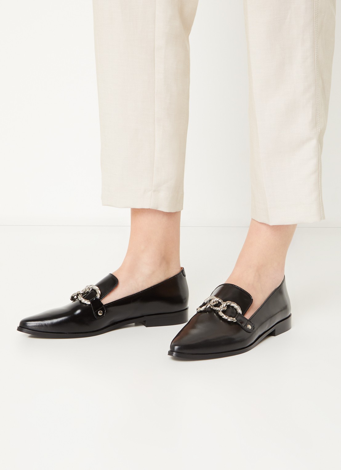Jonak Alicante loafer van leer - voorkant 2 zwart
