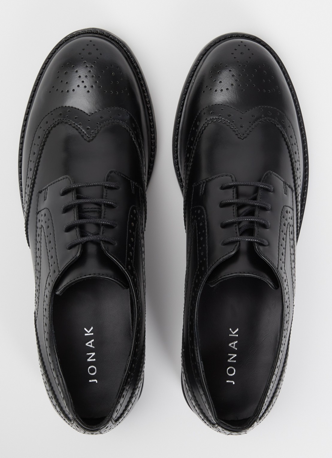 Jonak Altitude brogue van leer - detail 5 zwart