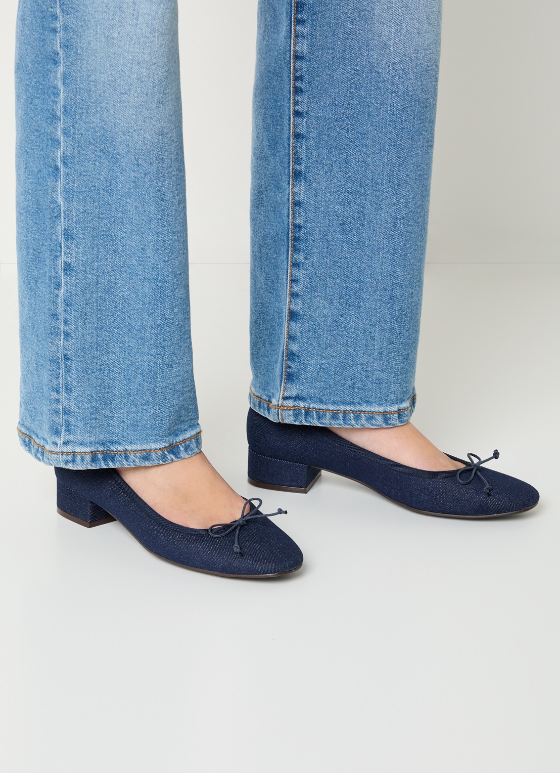 Jonak Dadou ballerina van denim - voorkant 5 denim