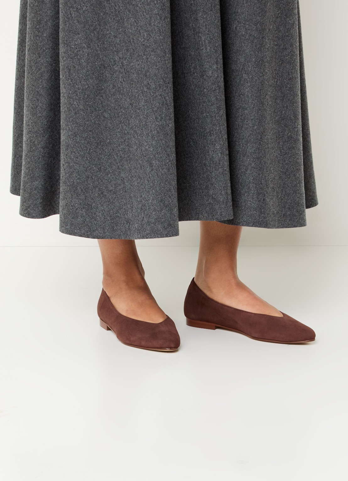Jonak Dassus ballerina van geitensuède - voorkant 2 bruin