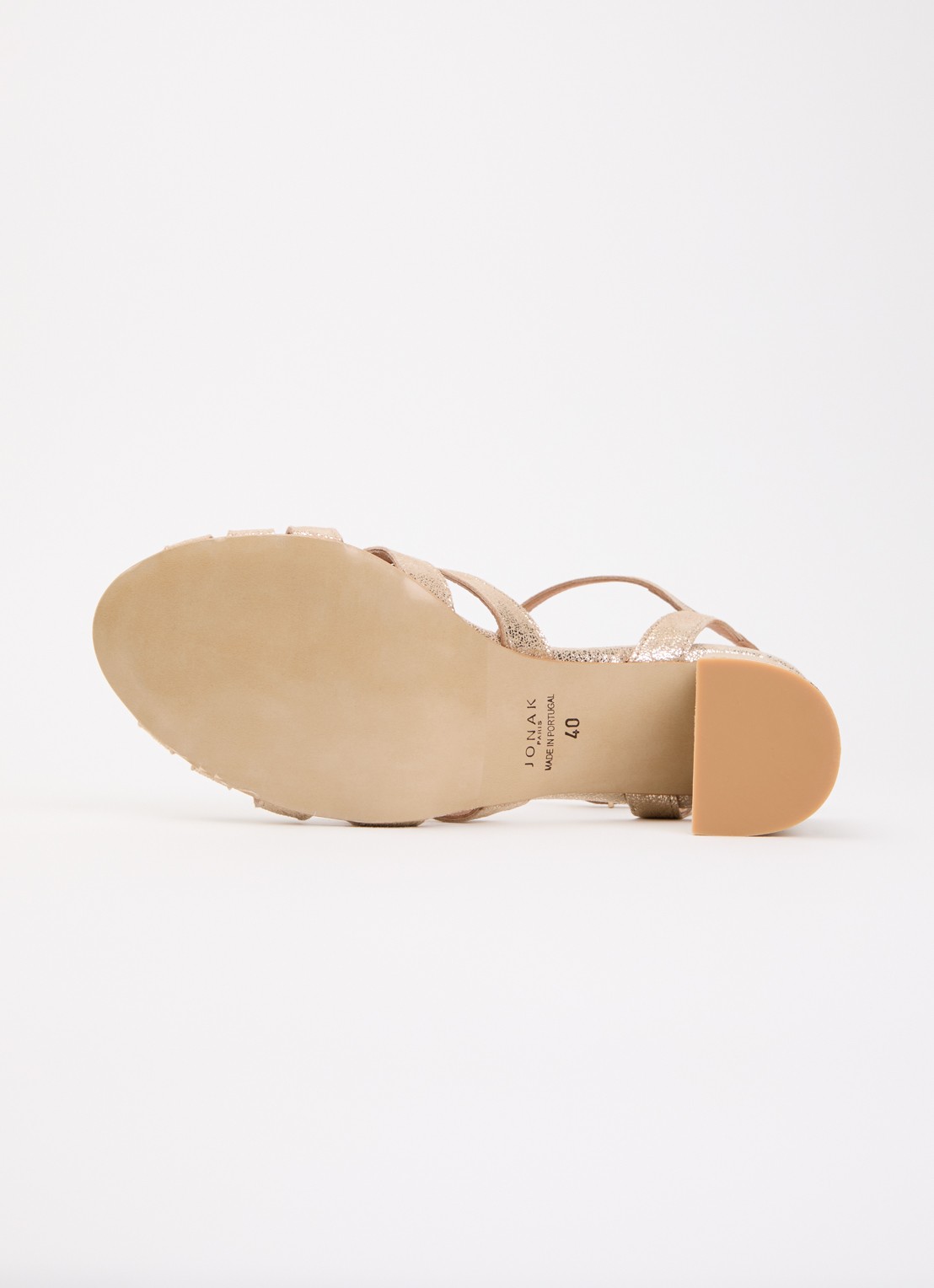 Jonak Debacq sandalette met metallic finish - detail 6 witgoud