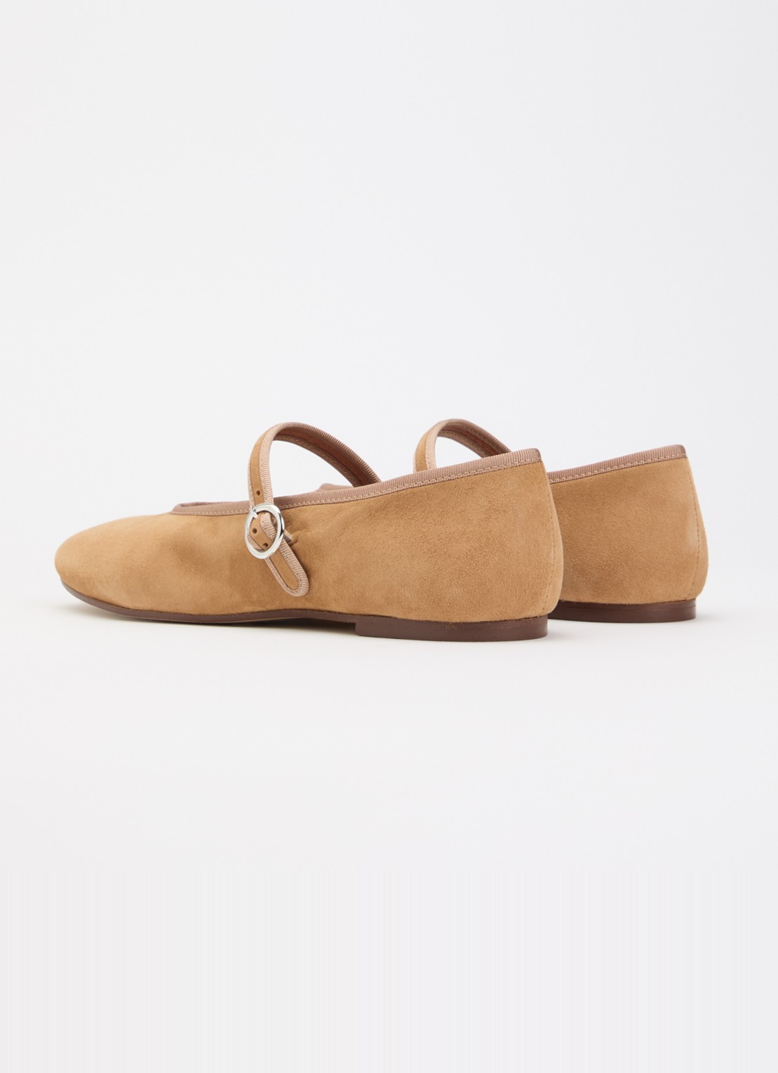 Jonak Deesse ballerina van kalfssuède met gespdetail - achterkant 4 bruin