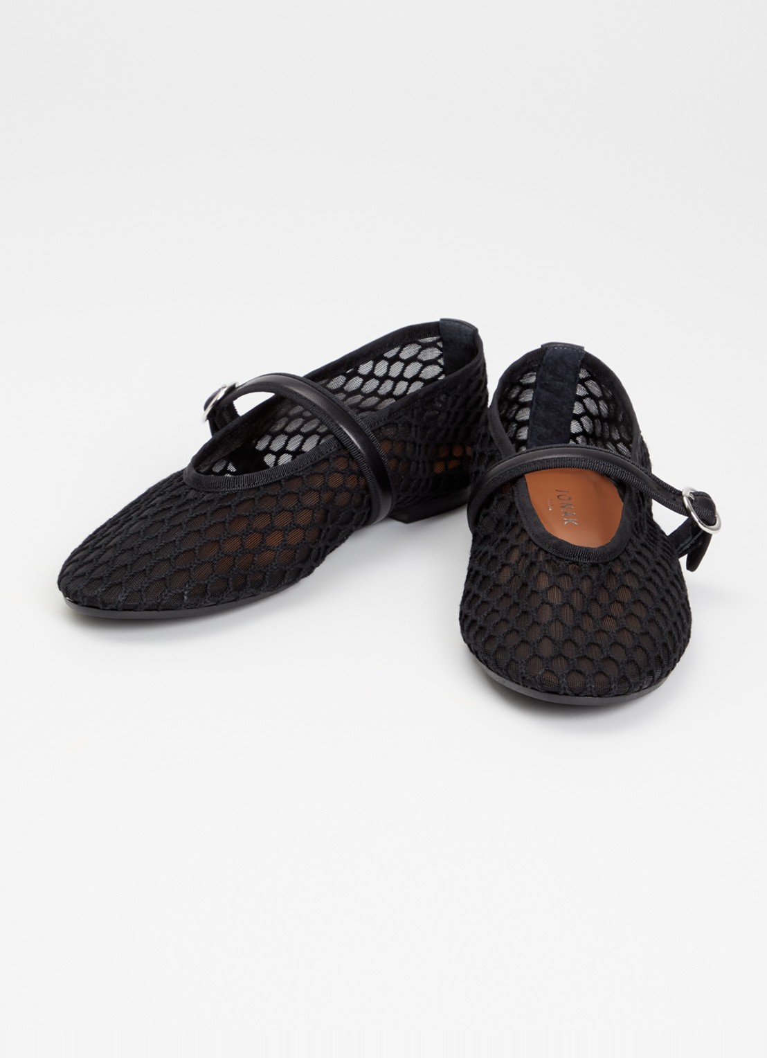 Jonak Deessia ballerina van mesh met details van geitenleer - detail 5 zwart