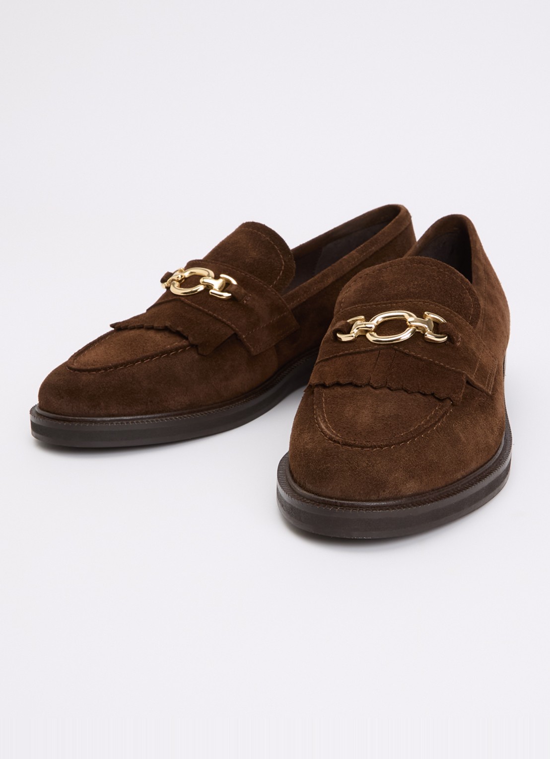 Jonak Delphes loafer van kalfssuède met horsebit - detail 4 bruin