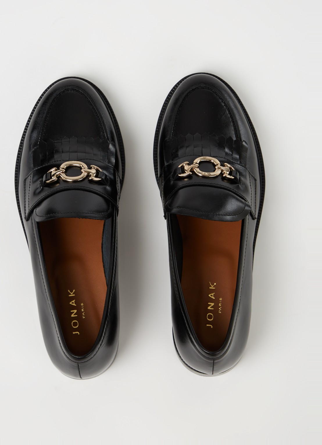 Jonak Delphes loafer van leer - detail 5 zwart