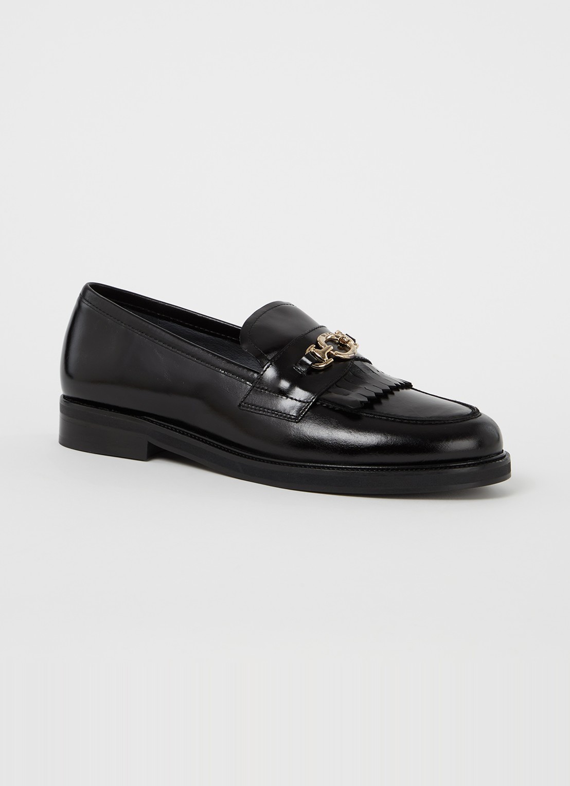 Jonak Delphes loafer van leer - voorkant zwart