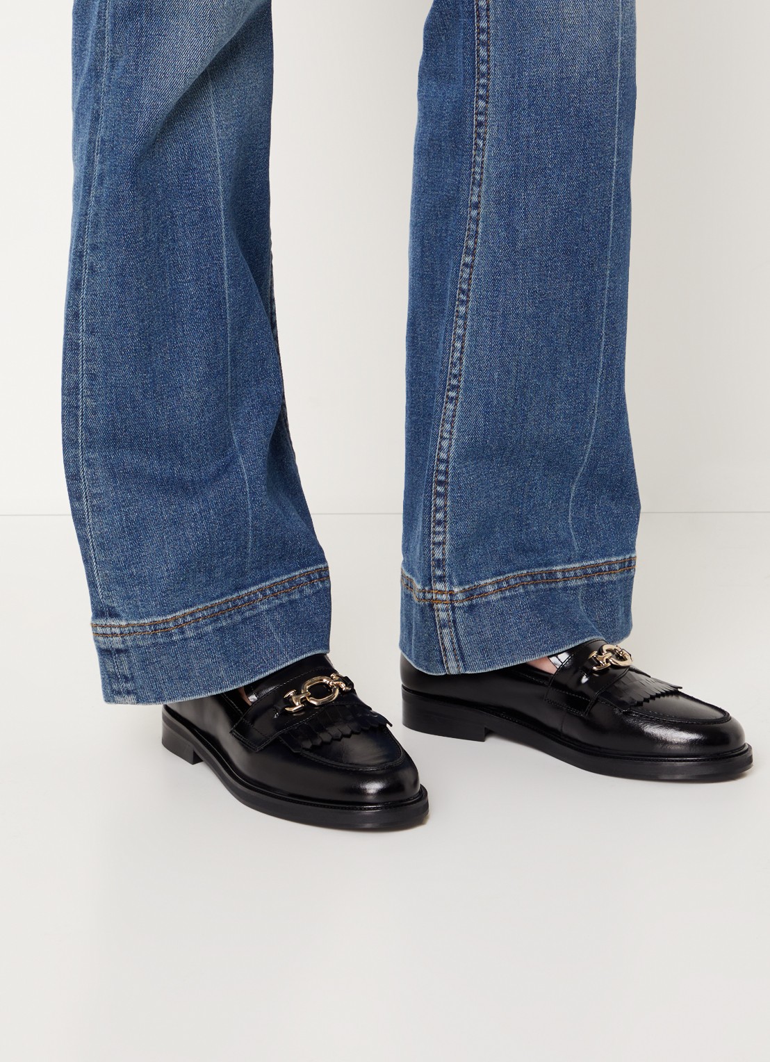 Jonak Delphes loafer van leer - voorkant 2 zwart