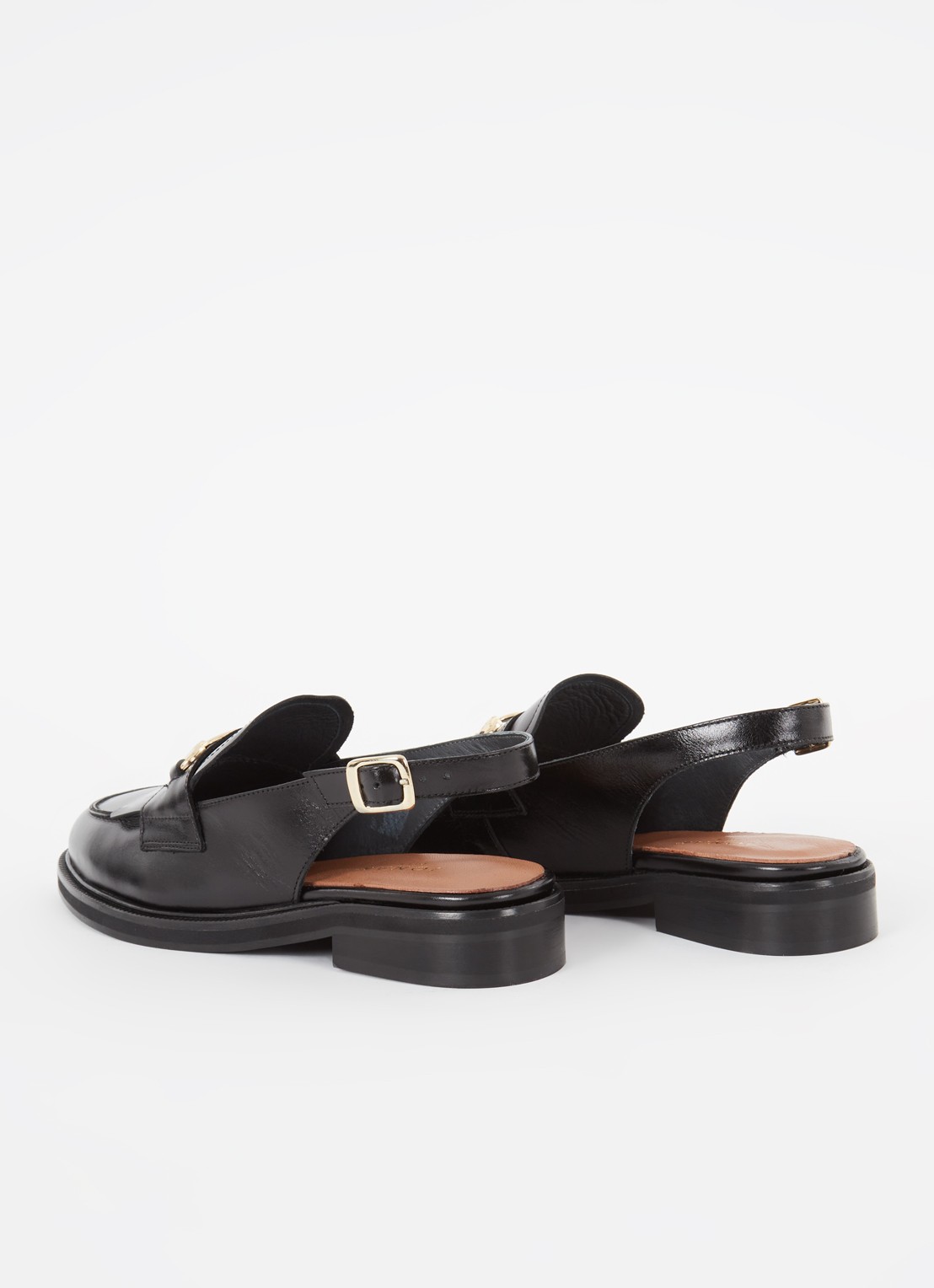 Jonak Delphy loafer van leer  - achterkant 4 zwart