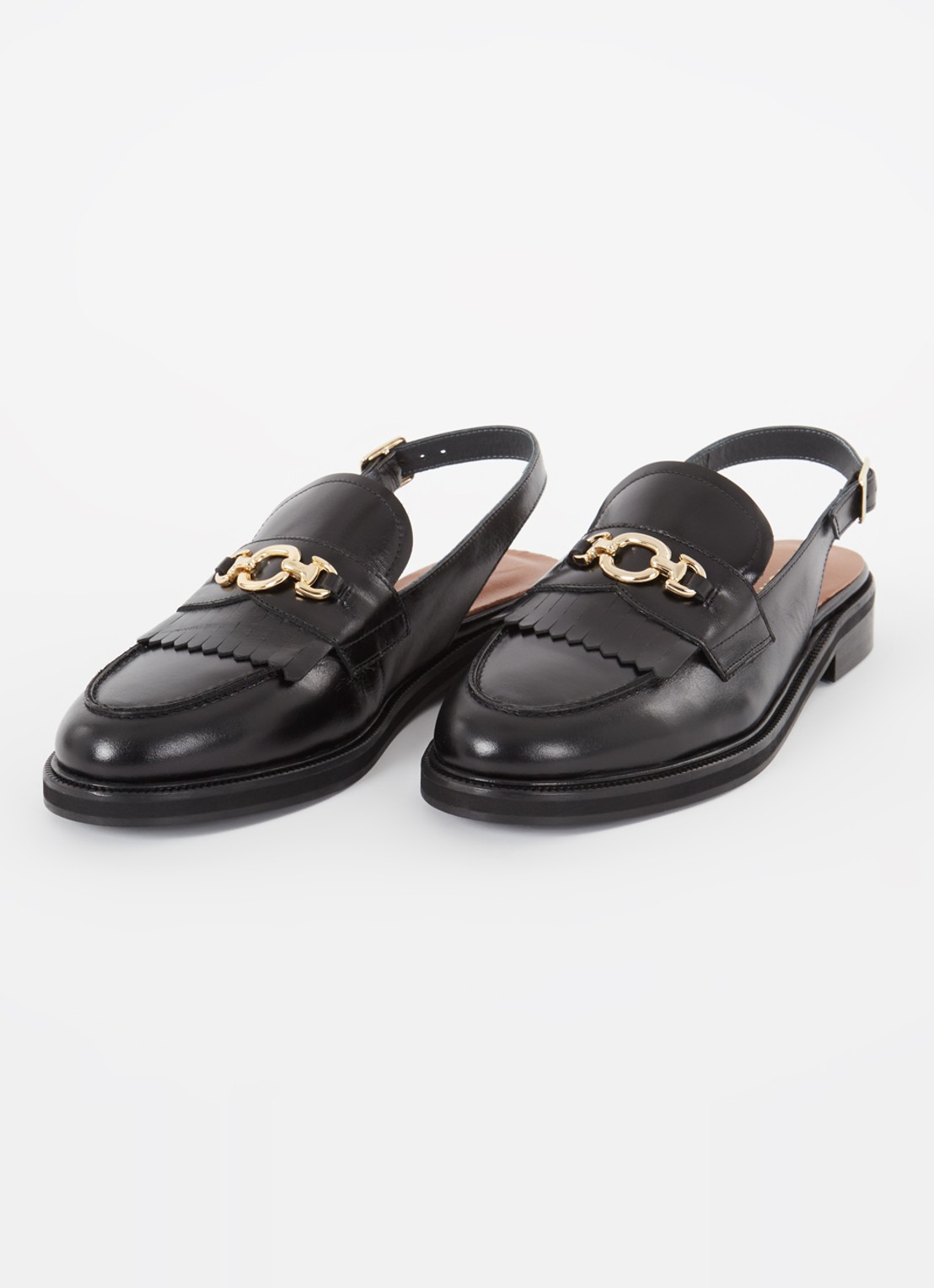 Jonak Delphy loafer van leer  - detail zwart