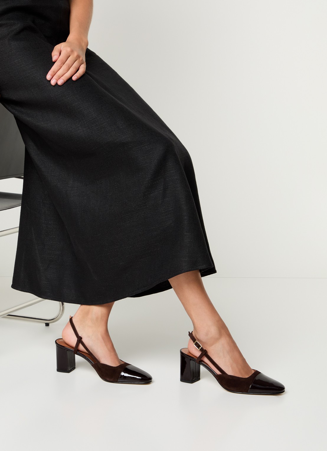 Jonak Dhapop slingback van kalfsleer - voorkant 2 donkerbruin