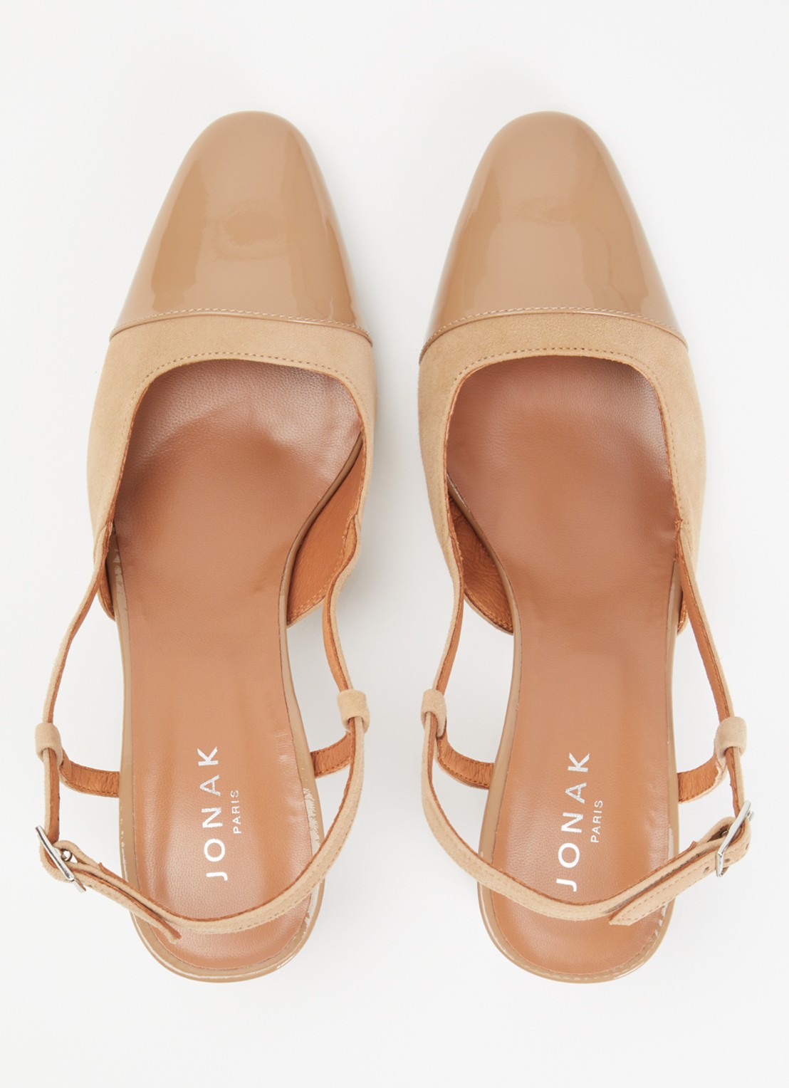 Jonak Dhapop slingback van kalfsleer - detail 5 beige