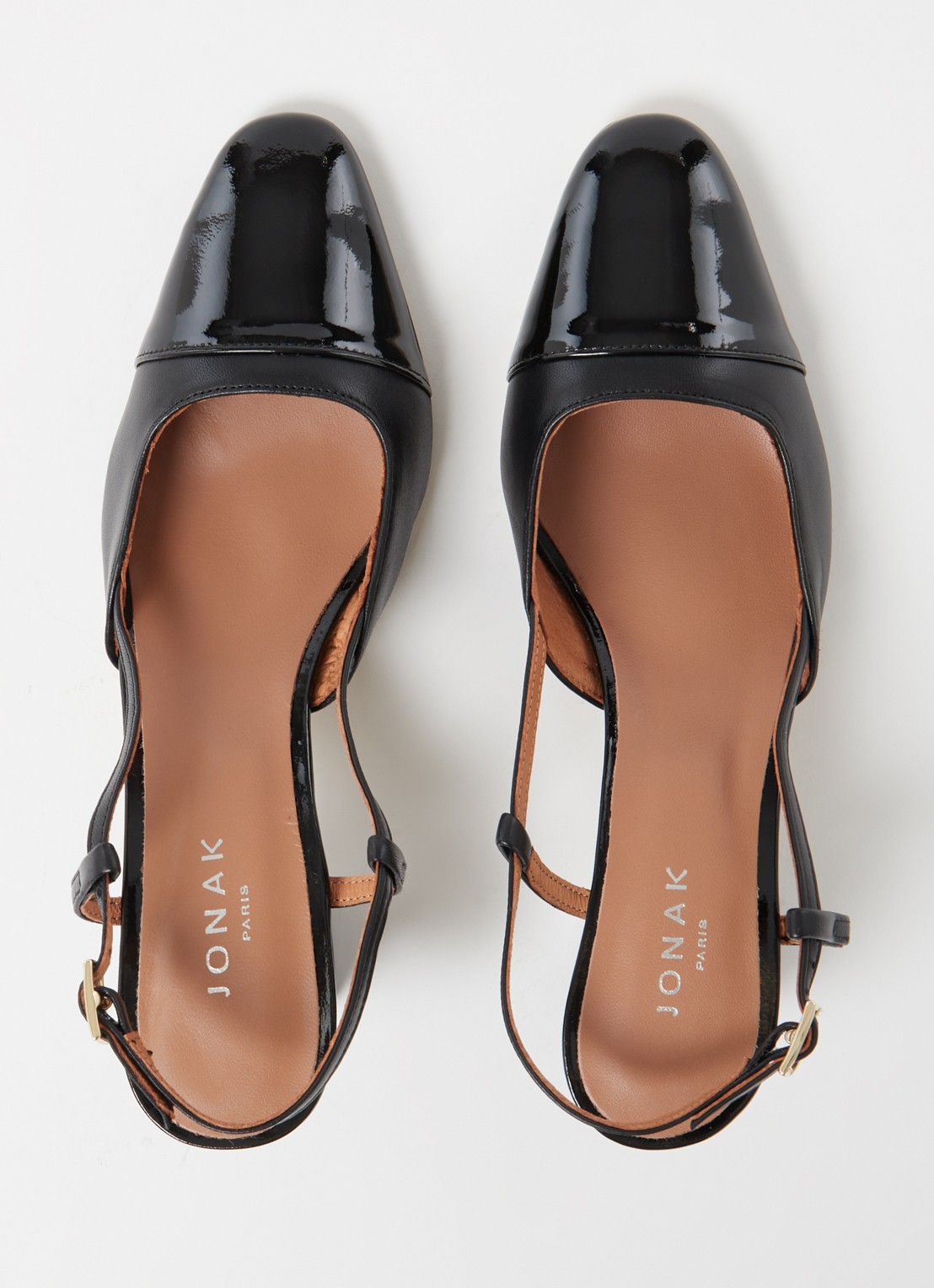 Jonak Dhapop slingback van leer - detail 7 zwart